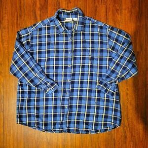 Laura Gayle Flannel 1X EUC Blue And Black